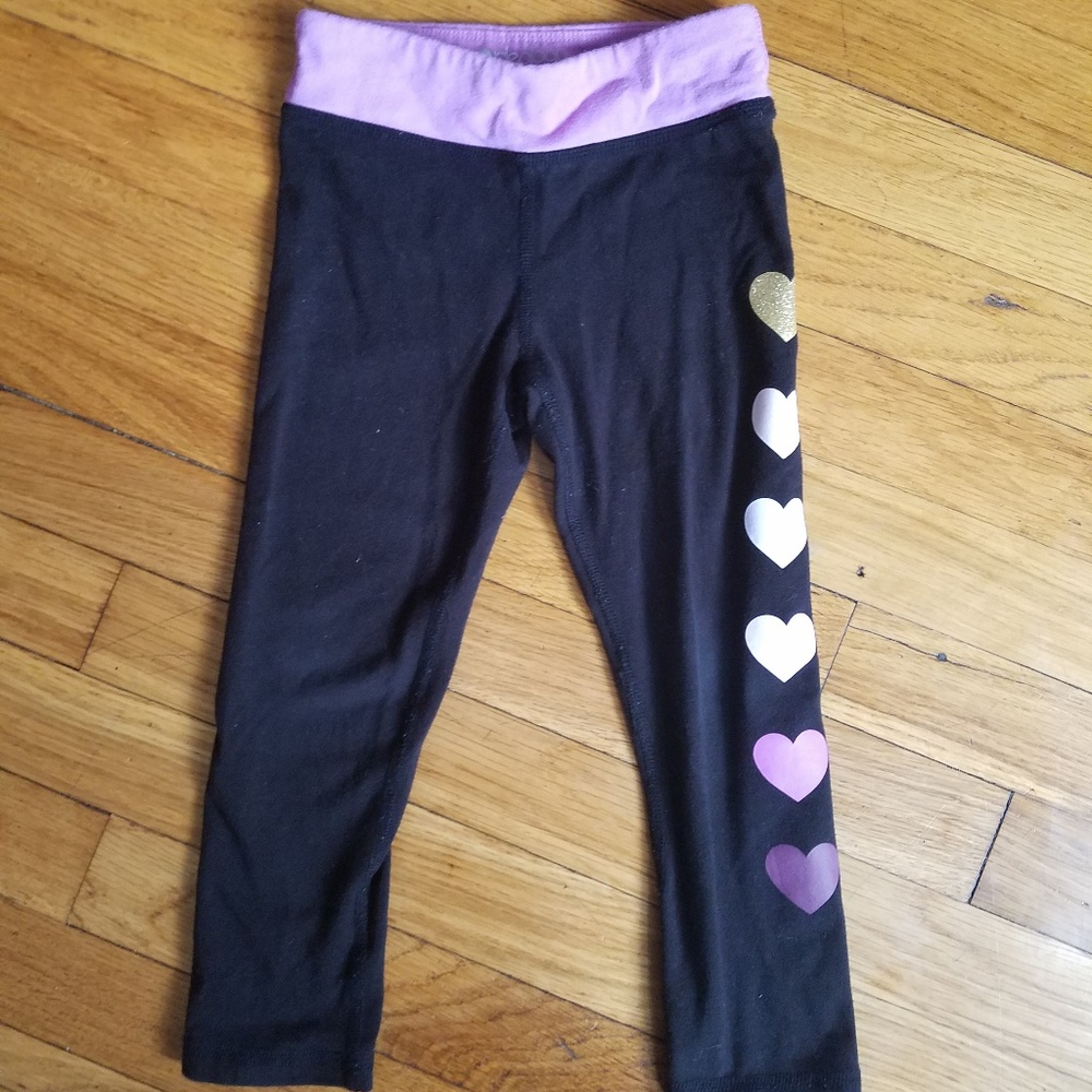 Kids yoga pants with hearts